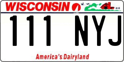 WI license plate 111NYJ