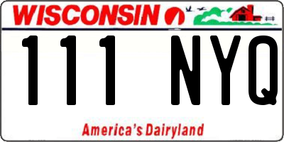 WI license plate 111NYQ