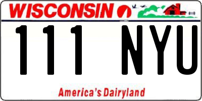 WI license plate 111NYU