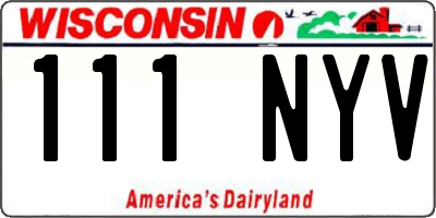WI license plate 111NYV