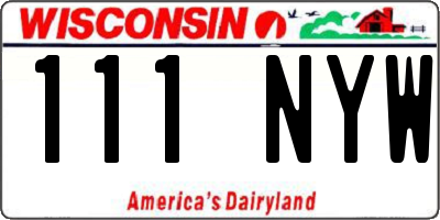 WI license plate 111NYW