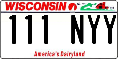 WI license plate 111NYY