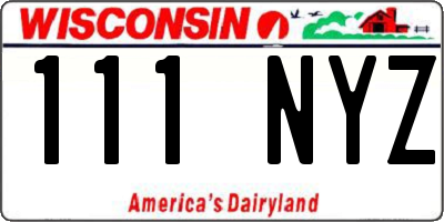 WI license plate 111NYZ