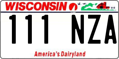 WI license plate 111NZA