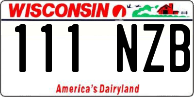 WI license plate 111NZB