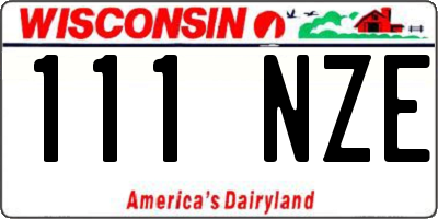 WI license plate 111NZE