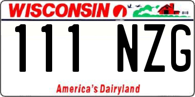 WI license plate 111NZG