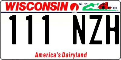 WI license plate 111NZH