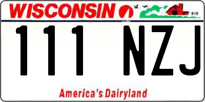 WI license plate 111NZJ