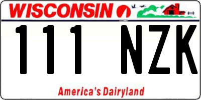 WI license plate 111NZK