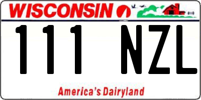 WI license plate 111NZL
