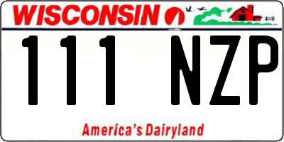 WI license plate 111NZP