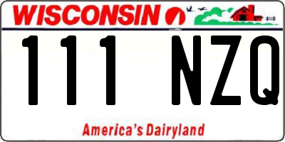 WI license plate 111NZQ