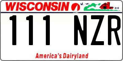 WI license plate 111NZR