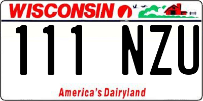 WI license plate 111NZU