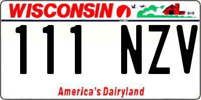 WI license plate 111NZV