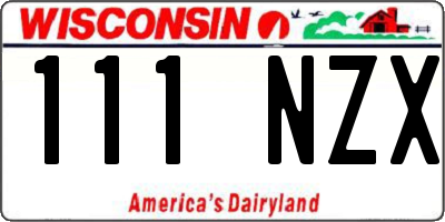 WI license plate 111NZX