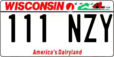 WI license plate 111NZY