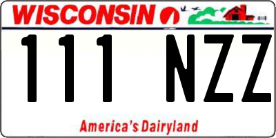 WI license plate 111NZZ