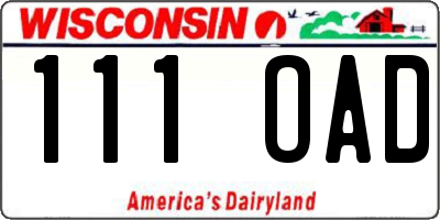 WI license plate 111OAD