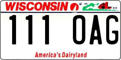 WI license plate 111OAG