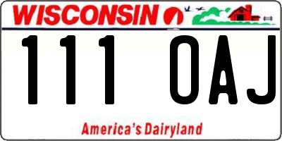 WI license plate 111OAJ