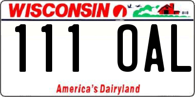 WI license plate 111OAL
