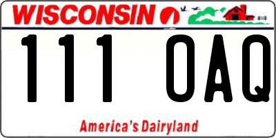 WI license plate 111OAQ
