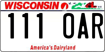 WI license plate 111OAR