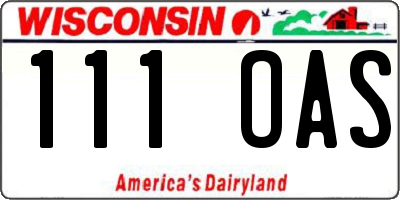 WI license plate 111OAS