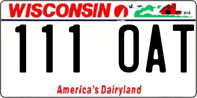 WI license plate 111OAT