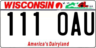 WI license plate 111OAU