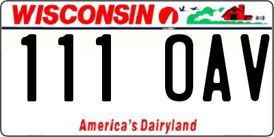 WI license plate 111OAV