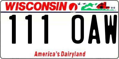 WI license plate 111OAW