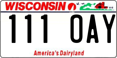 WI license plate 111OAY