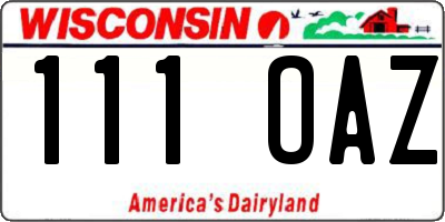 WI license plate 111OAZ