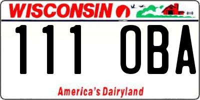 WI license plate 111OBA