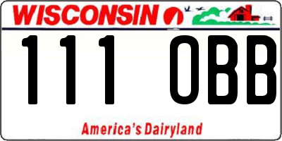 WI license plate 111OBB