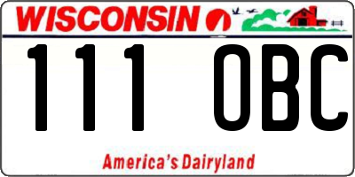 WI license plate 111OBC