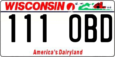 WI license plate 111OBD