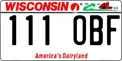 WI license plate 111OBF