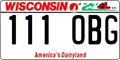 WI license plate 111OBG