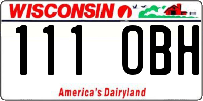 WI license plate 111OBH
