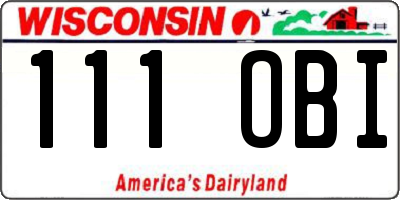 WI license plate 111OBI
