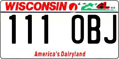 WI license plate 111OBJ