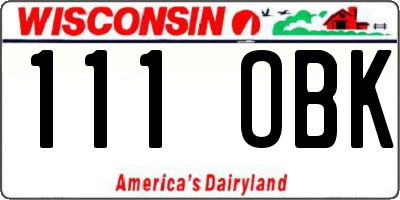 WI license plate 111OBK