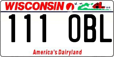 WI license plate 111OBL