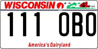 WI license plate 111OBO