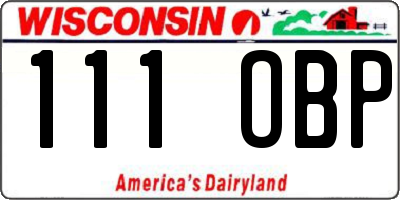 WI license plate 111OBP