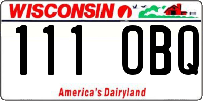 WI license plate 111OBQ